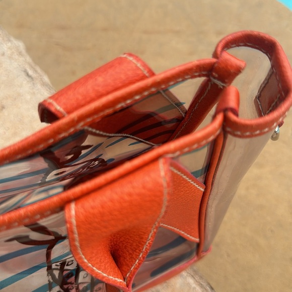 PRADA orange /clear top handle bag with original strap - Picture 9 of 9